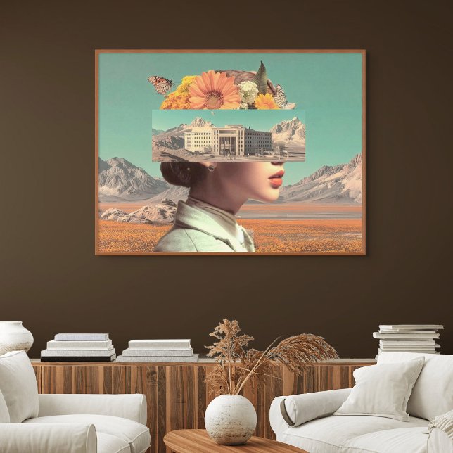 Impressão Em Tela Surreal Portrait with Architectural Landscape (Surreal Portrait with Architectural Landscape)
