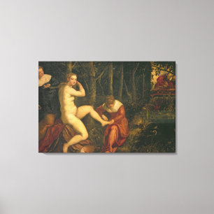 Impressão Em Tela Susanna e as pessoas idosas (óleo em canvas)