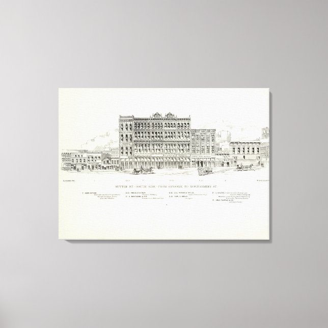 Impressão Em Tela Sutter South side Sansome e Montgomery (Frente)