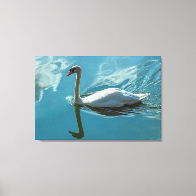 Impressão Em Tela Swan com Reflexões na Nuvem (Frente)