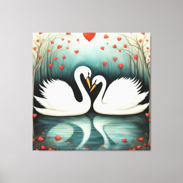 Impressão Em Tela Swan Love 2 (Frente)