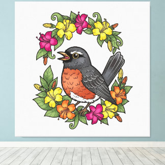 Impressão Em Tela Sweet Connecticut Bird With Mirabilis