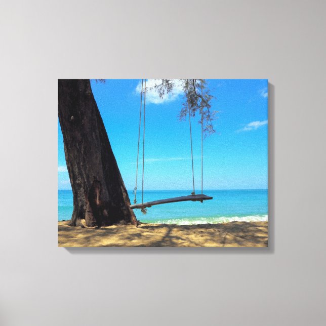 Impressão Em Tela Swings e Árvore na areia (Frente)