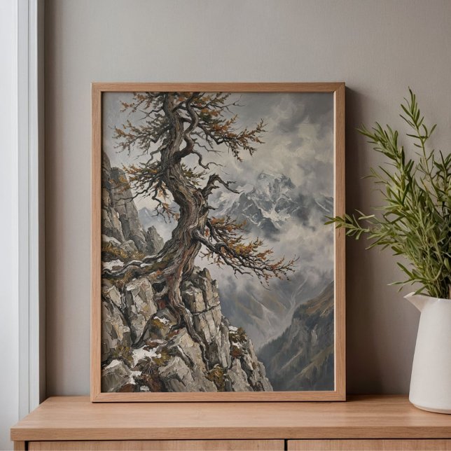Impressão Em Tela Swiss Alps Eiger Larch Tree Art (Criador carregado)