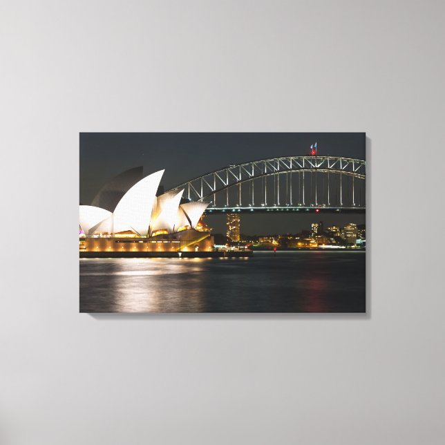 Impressão Em Tela Sydney Opera House e Harbor Bridge (Frente)