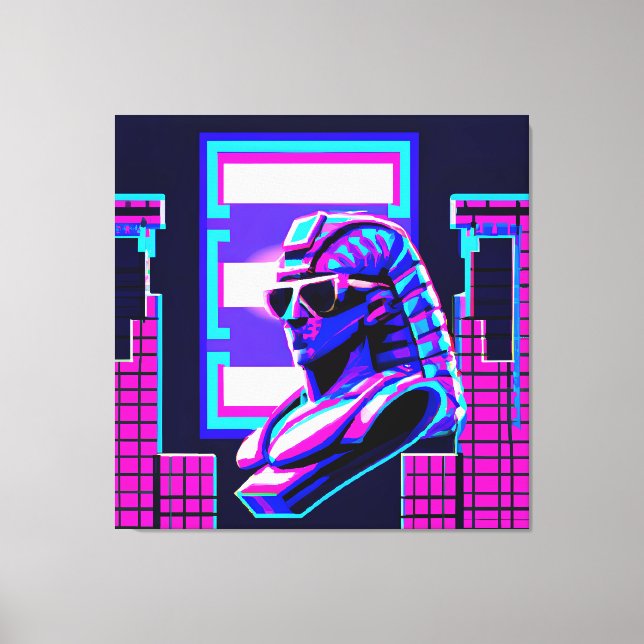 Impressão Em Tela Synthwave Pharaoh (Frente)