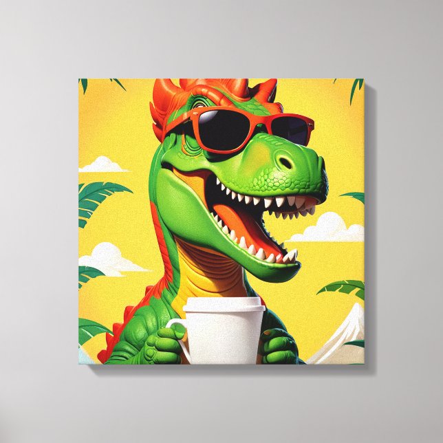 Impressão Em Tela T-Rex Dinossaur Engraçado (Frente)