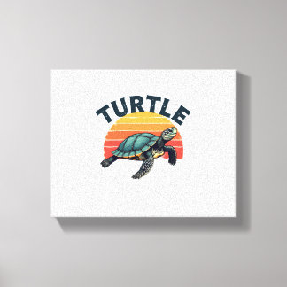Impressão Em Tela T-Shirt Turtle Retro