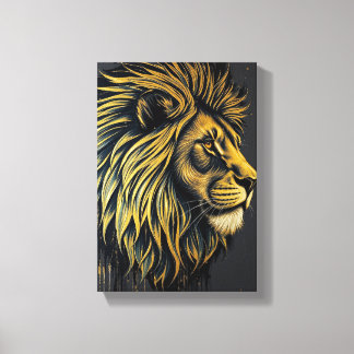 Impressão Em Tela Tableau Déco (Portrait d'un profil de Lion ) 