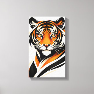 Impressão Em Tela Tableau Déco ( Portrait Tigre ) Art Minimaliste