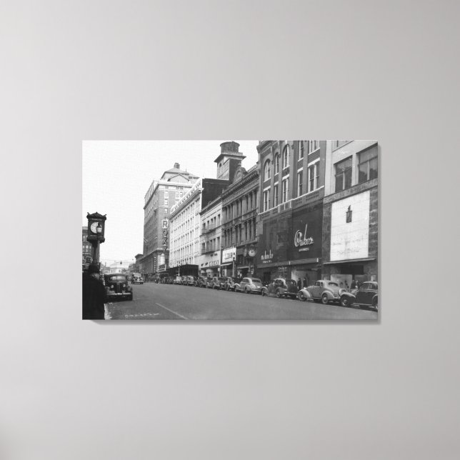 Impressão Em Tela Tacoma, WA Vista da Broadway a norte (Frente)