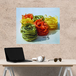 Impressão Em Tela Tagliatelle Pasta Comida Arte Esticada Telas Impre