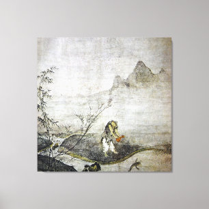 Impressão Em Tela Taikō Josetsu / Captura de um Peixe-Peixe com uma 