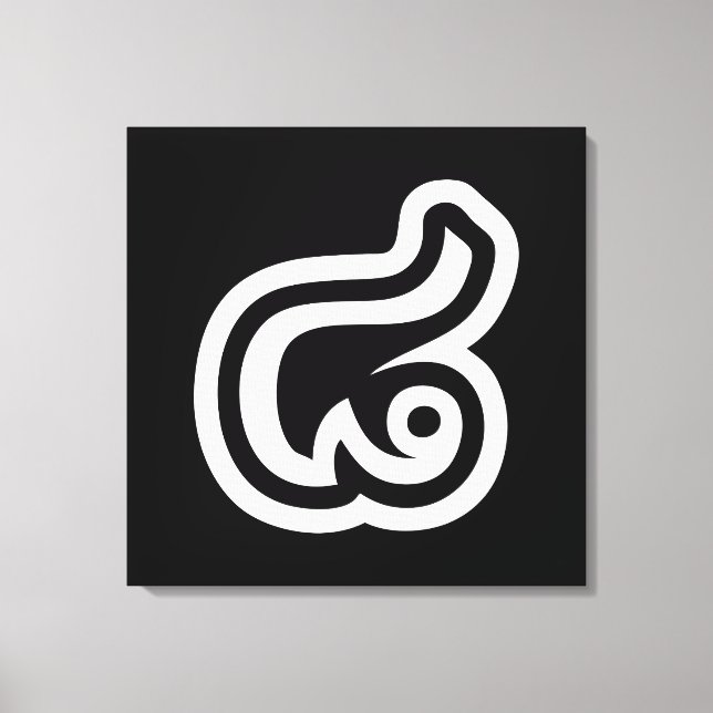 Impressão Em Tela Tailândia Número 8 / Oito / ๘ (Mau/Pato) Tailandês (Frente)