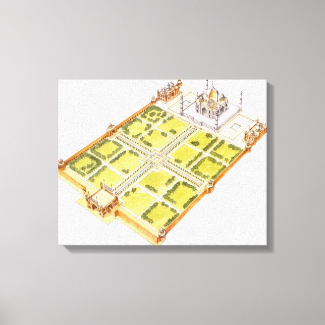 Impressão Em Tela Taj Mahal. Adra Índia. Tomb e jardins (Frente)