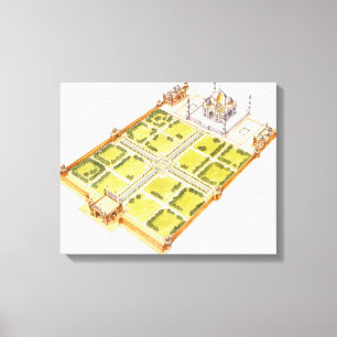 Impressão Em Tela Taj Mahal. Adra India. Túmulo e jardins