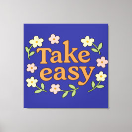 Impressão Em Tela Take Easy: Positive Retro Floral Illustration