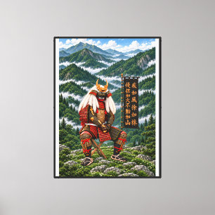 Impressão Em Tela Takeda Shingen Deep Green 30x40 0,75 pol. Emoldura