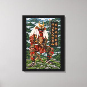 Impressão Em Tela Takeda Shingen Montanhas Verde-Profundo 18x24
