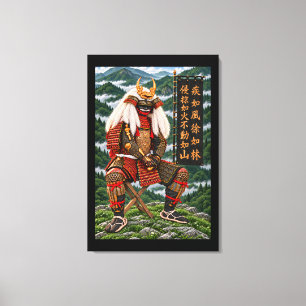 Impressão Em Tela Takeda Shingen Montanhas Verde-Profundo 24x36