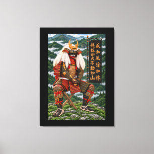 Impressão Em Tela Takeda Shingen Montanhas Verde-Profundo 30x40