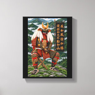 Impressão Em Tela Takeda Shingen Montanhas Verde-Profundo 8x10