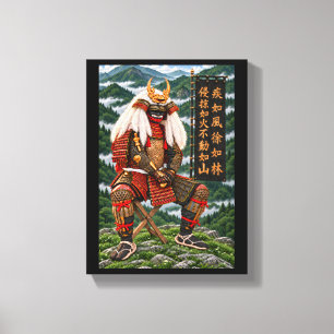 Impressão Em Tela Takeda Shingen Montanhas Verde-Profundo 9x12 0.75i