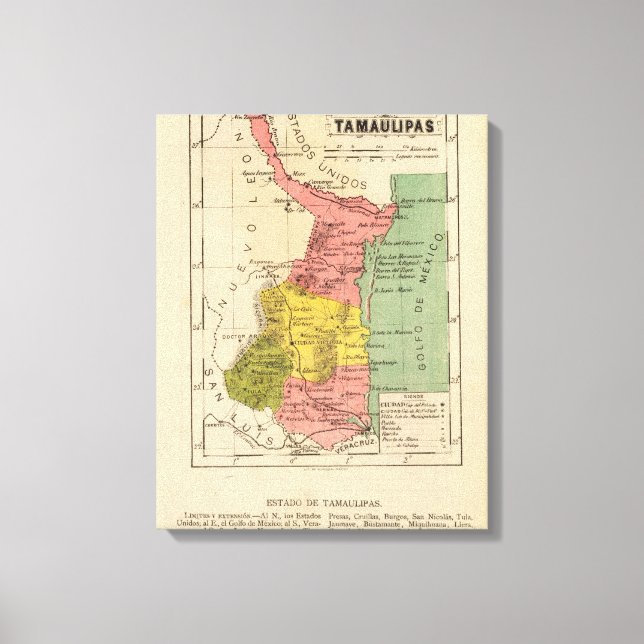 Impressão Em Tela Tamaulipas, México (Frente)