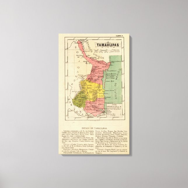 Impressão Em Tela Tamaulipas, México (Frente)