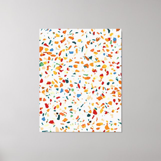 Impressão Em Tela Tan Terrazzo | Eclectic Quirky Confetti Painting | (Frente)