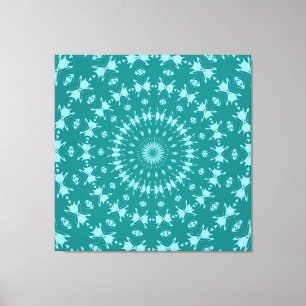 Impressão Em Tela Tanager Turquesa e Azul Turquesa Padrão Abstrato M