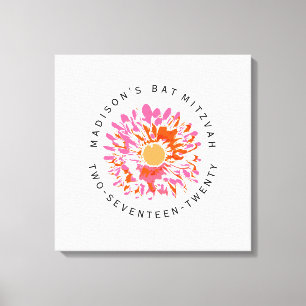 Impressão Em Tela TÃO BONITO Bat Mitzvah Sign In Memory Conselho