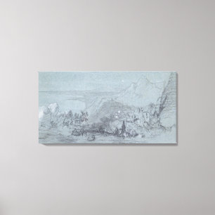 Impressão Em Tela Taormina, das "vistas de Sicília" (giz & gouache