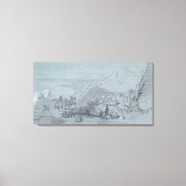 Impressão Em Tela Taormina, de "Views of Sicily" (giz e guache) (Frente)