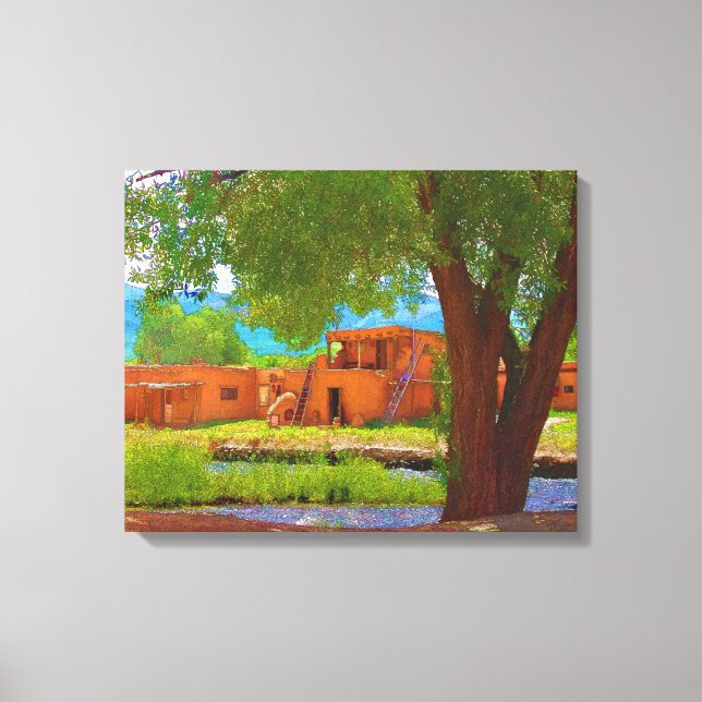 Impressão Em Tela Taos Pueblo (Frente)