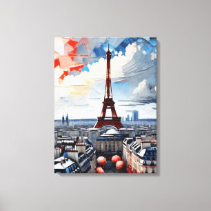 Impressão Em Tela Tapeçaria da Torre Eiffel de Paris 1