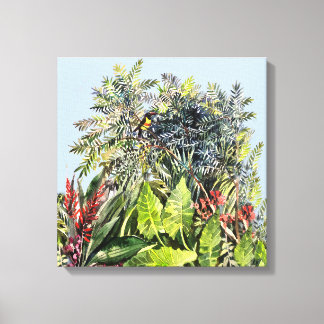 Impressão Em Tela Tapeçaria de Tucano em Aquarela da Floresta Tropic