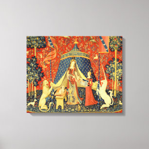 Impressão Em Tela Tapeçaria Medieval Lady e O Unicórnio: Arte France