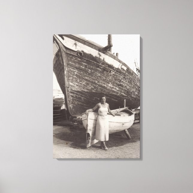 Impressão Em Tela Tarde na Riviera Francesa Cannes nos anos 1930 (Frente)