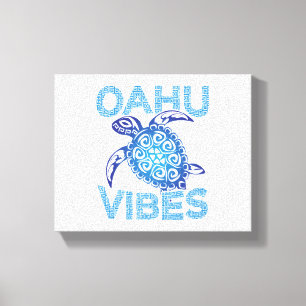 Impressão Em Tela Tartaruga-do-mar azul polinésia Oahu Vibes