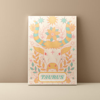 Impressão Em Tela Taurus Celestial Zodiac Pastel Sonha Artes de Pare