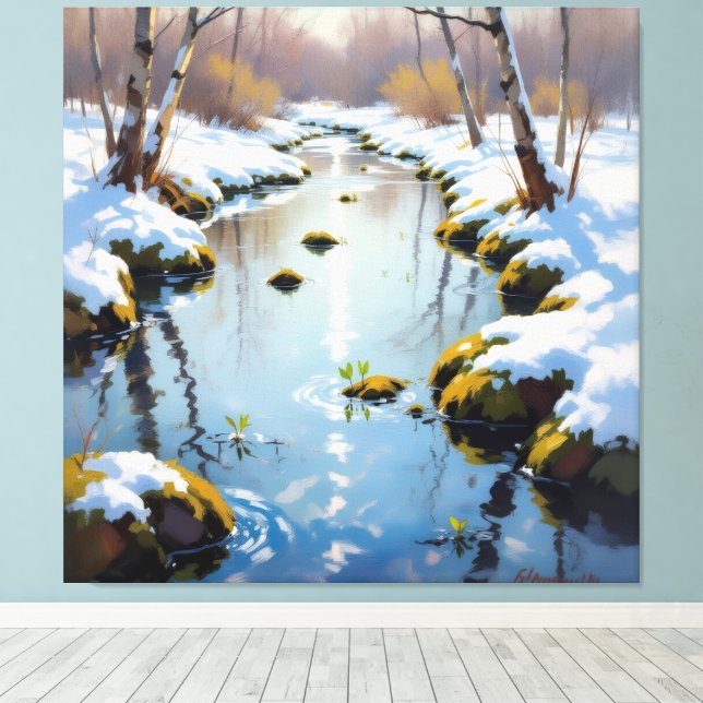 Impressão Em Tela Tauwetter am Meadow Brook  (Insitu(piso de madeira))