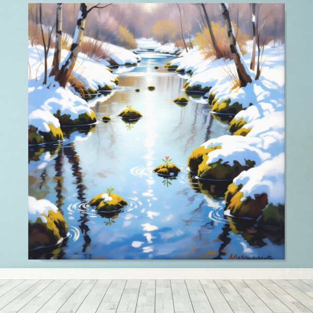 Impressão Em Tela Tauwetter am Meadow Brook  (Insitu(piso de madeira))