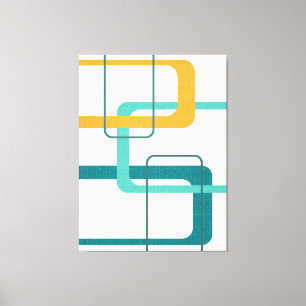 Impressão Em Tela Teal de 23 anos atômicos de Meio século retrô, lar