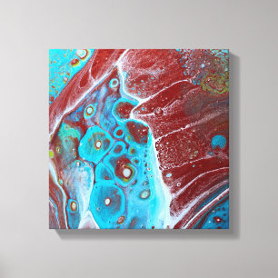 Impressão Em Tela Teal e Arte Acritiva de Cobre