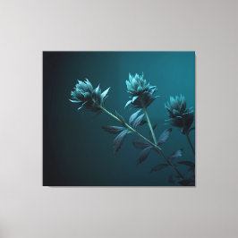 Impressão Em Tela Teal Floral Wall Art: Aqua Ascent