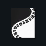 Impressão Em Tela Teclas de Piano Curvas de Onda<br><div class="desc">Teclas de piano de teclado preto e branco em um padrão de onda.</div>