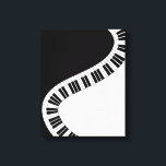 Impressão Em Tela Teclas de Piano Curvas de Onda<br><div class="desc">Teclas de piano de teclado preto e branco em um padrão de onda.</div>