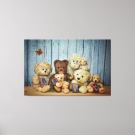 Impressão Em Tela Teddy com amigos