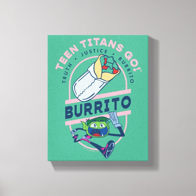 Impressão Em Tela Teen Titans Go! Beast Boy "Truth Justice Burrito" (Frente)